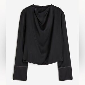 Cowl-neck Satin Blouse